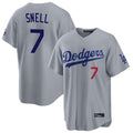 Ldoa LA.Dodgers #7 Blake Snell Player Gray Game Home Stitched Jerseys