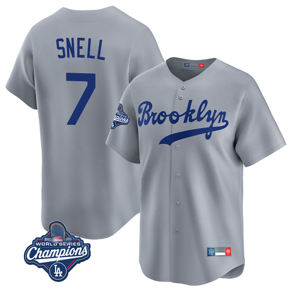 Ldoa LA.Dodgers #7 Blake Snell Player Gray Game Limited World Series Meet Home Stitched Jerseys