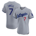 Ldoa LA.Dodgers #7 Blake Snell Player Gray Limited Elite Home Stitched Jerseys