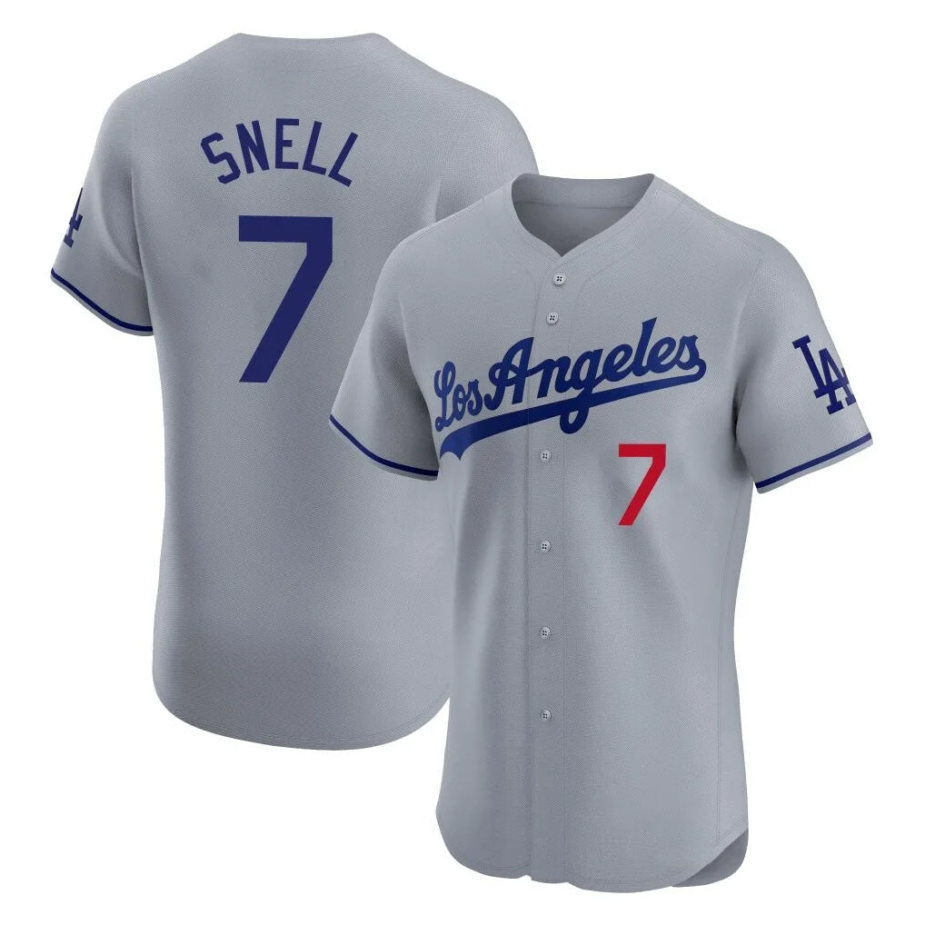 Ldoa LA.Dodgers #7 Blake Snell Player Gray Limited Elite Home Stitched Jerseys