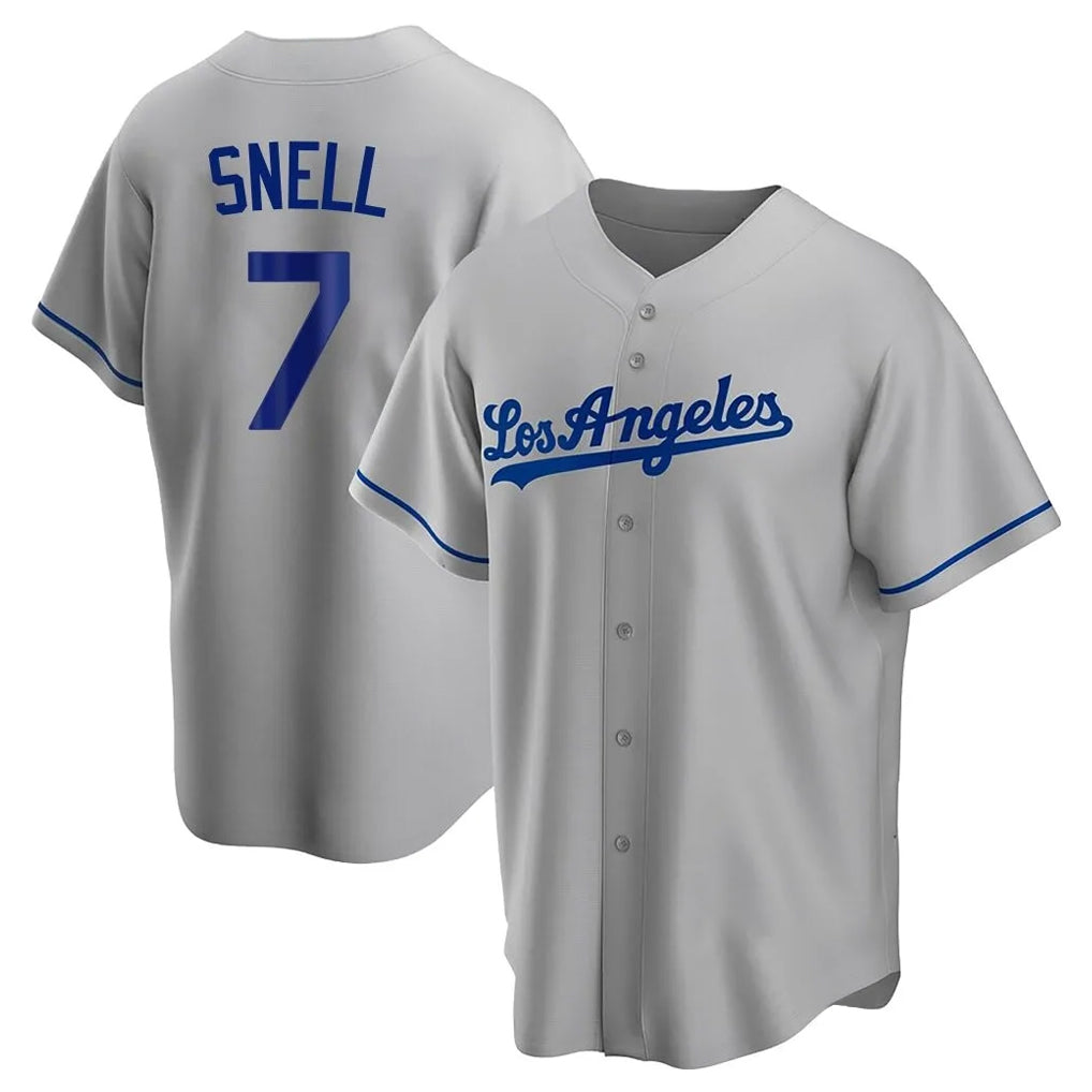 Ldoa LA.Dodgers #7 Blake Snell Player Gray Road Game Stitched Jerseys