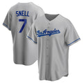 Ldoa LA.Dodgers #7 Blake Snell Player Gray Road Game Stitched Jerseys