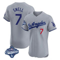 Ldoa LA.Dodgers #7 Blake Snell Player Gray World Series Meet Limited Elite Home Stitched Jerseys