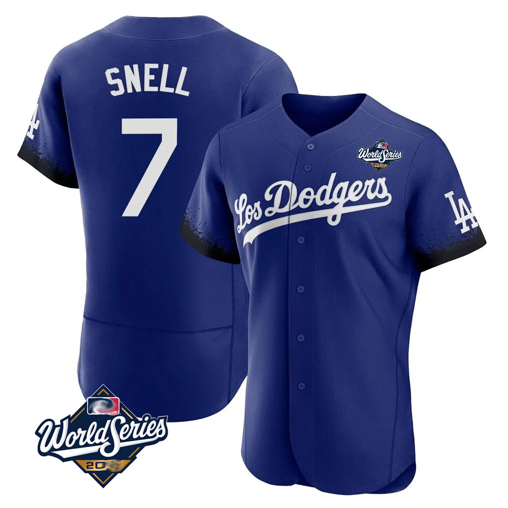 Ldoa LA.Dodgers #7 Blake Snell Player Royal City Connect Elite World Series Home Stitched Jerseys