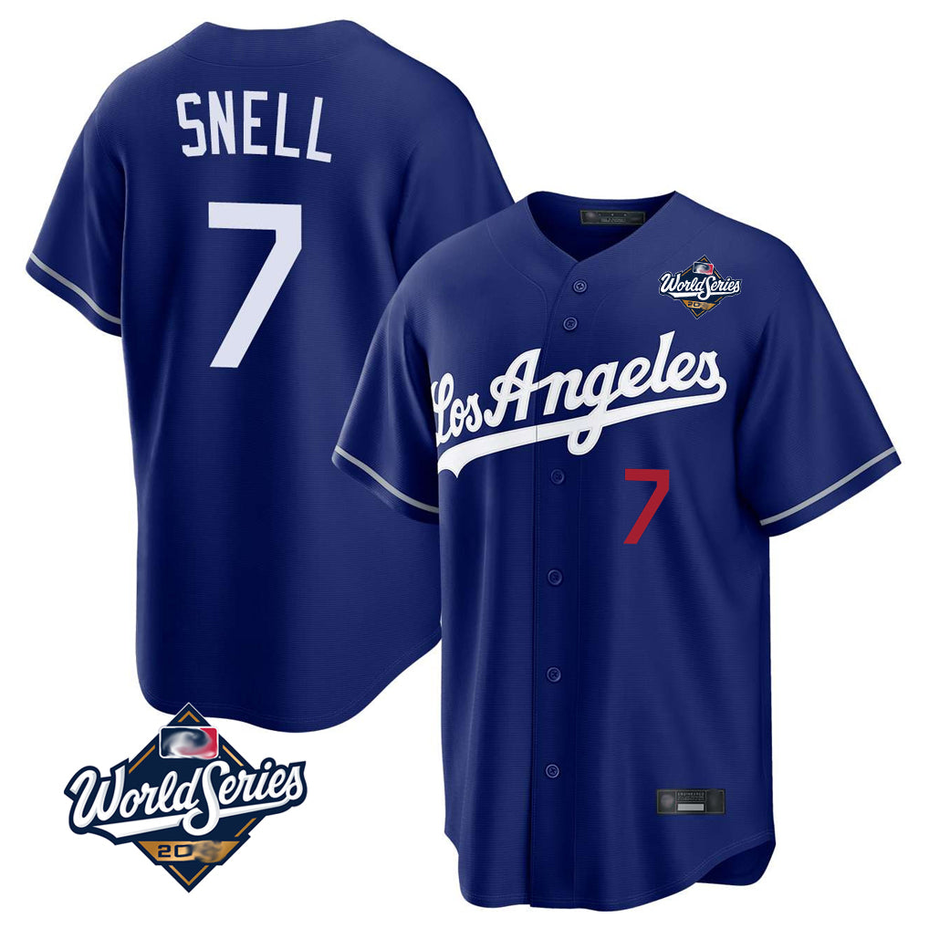 Ldoa LA.Dodgers #7 Blake Snell Player Royal Game World Series Home Stitched Jerseys