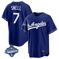 Ldoa LA.Dodgers #7 Blake Snell Player Royal Game World Series Meet Stitched Jerseys