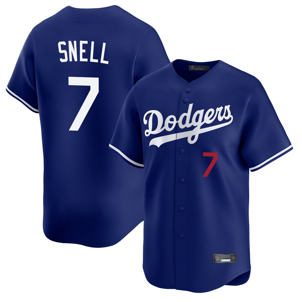 Ldoa LA.Dodgers #7 Blake Snell Player Royal Limited Home Stitched Jerseys