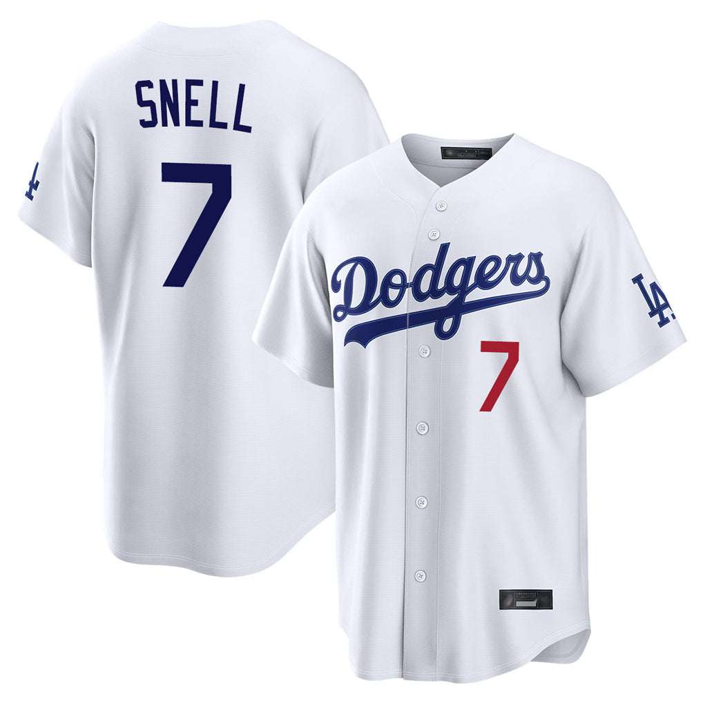Ldoa LA.Dodgers #7 Blake Snell Player White Game Home Stitched Jerseys