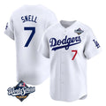Ldoa LA.Dodgers #7 Blake Snell Player White Game Limited World Series Home Stitched Jerseys