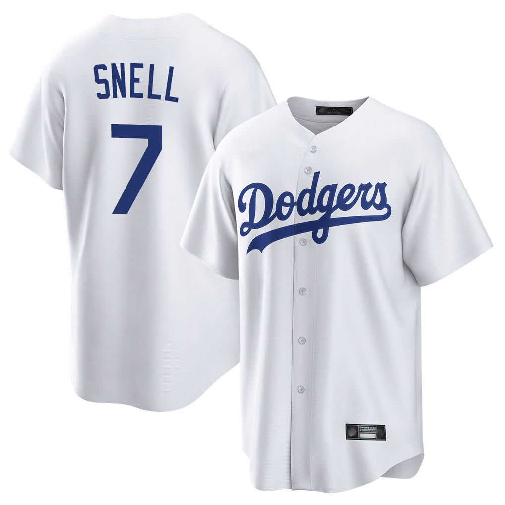 Ldoa LA.Dodgers #7 Blake Snell Player White Game Stitched Jerseys