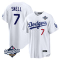 Ldoa LA.Dodgers #7 Blake Snell Player White Game World Series Meet Home Stitched Jerseys