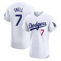 Ldoa LA.Dodgers #7 Blake Snell Player White Limited Elite Home Stitched Jerseys