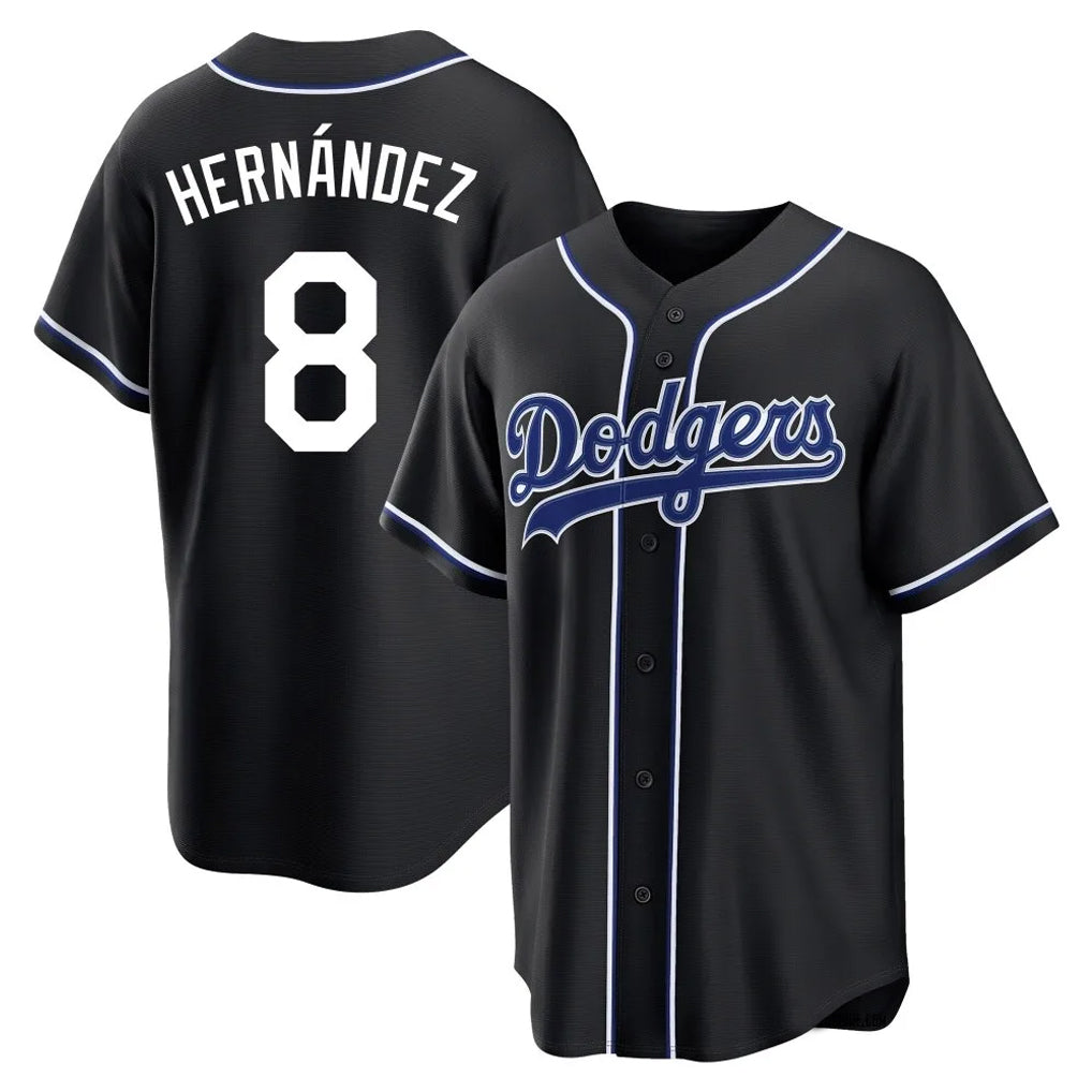 Ldoa LA.Dodgers #8 Enrique Hern?¡ì?¨¦ndez Player Black Carbon Limited Home Stitched Jerseys