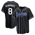 Ldoa LA.Dodgers #8 Enrique Hern?¡ì?¨¦ndez Player Black Carbon Limited Home Stitched Jerseys
