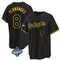 Ldoa LA.Dodgers #8 Enrique Hern?¡ì?¨¦ndez Player Black Gold World Series Meet Limited Home Stitched Jerseys