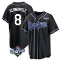 Ldoa LA.Dodgers #8 Enrique Hern?¡ì?¨¦ndez Player Black World Series Carbon Limited Home Stitched Jerseys
