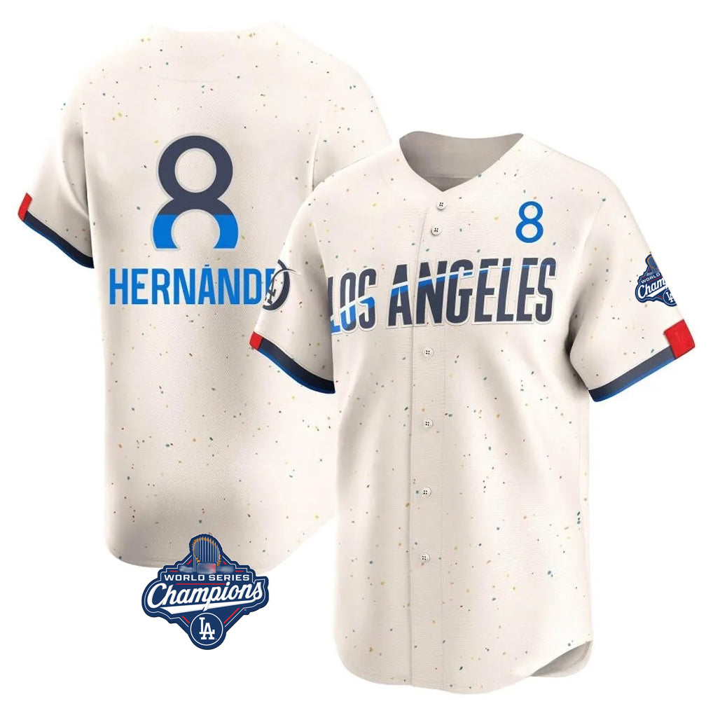 Ldoa LA.Dodgers #8 Enrique Hern?¡ì?¨¦ndez Player Cream World Series Meet City Connect Limited Home Stitched Jerseys
