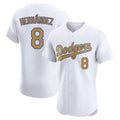 Ldoa LA.Dodgers #8 Enrique Hern?¡ì?¨¦ndez Player Gold Limited Elite Home Stitched Jerseys