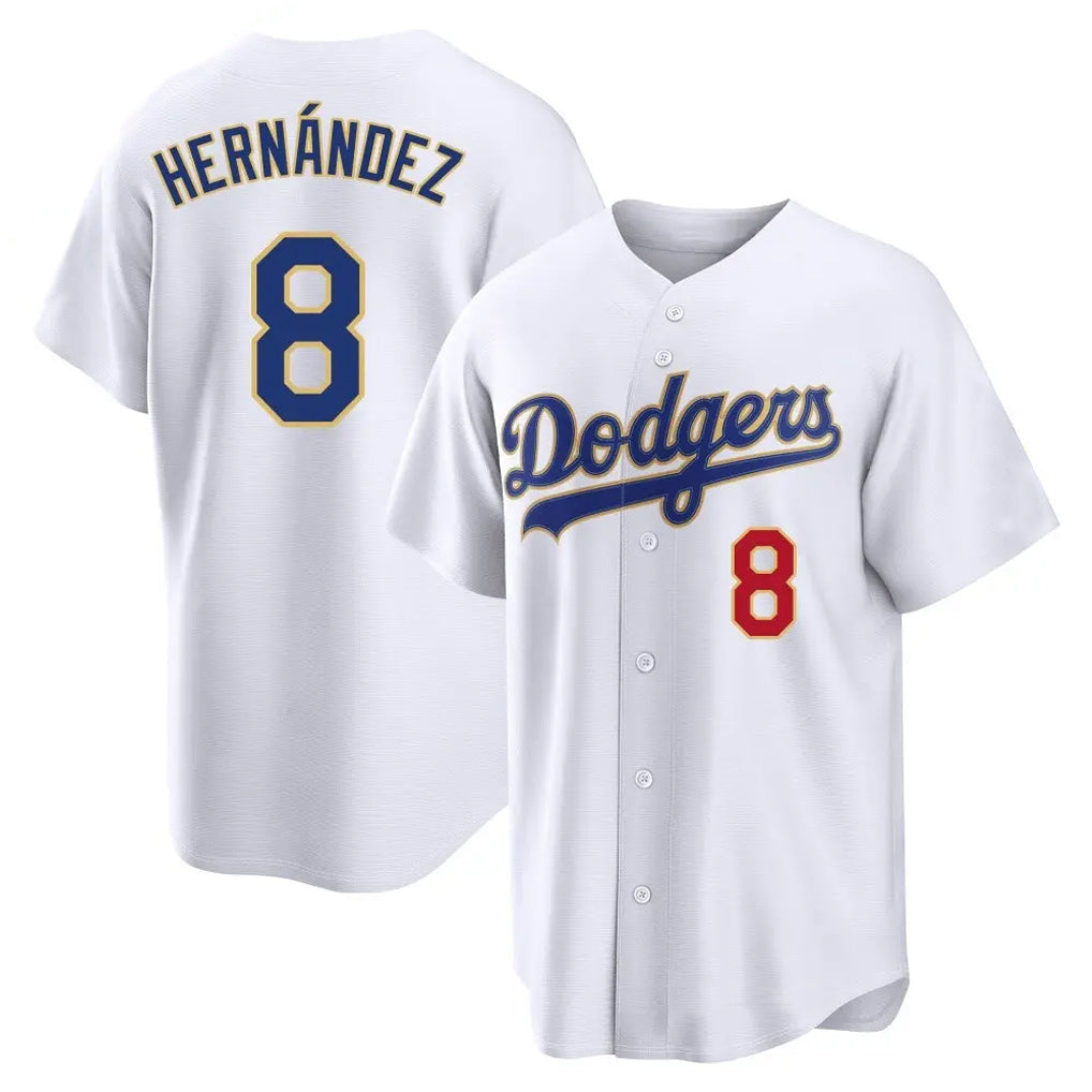 Ldoa LA.Dodgers #8 Enrique Hern?¡ì?¨¦ndez Player Gold White 2026 Collection Stadium Limited Stitched Jerseys