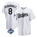 Ldoa LA.Dodgers #8 Enrique Hern?¡ì?¨¦ndez Player Gold White World Series Meet 2026 Collection Stadium Game Stitched Jerseys