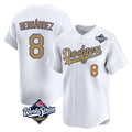 Ldoa LA.Dodgers #8 Enrique Hern?¡ì?¨¦ndez Player Gold World Series Collection Limited Home Stitched Jerseys