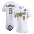 Ldoa LA.Dodgers #8 Enrique Hern?¡ì?¨¦ndez Player Gold World Series Limited Elite Home Stitched Jerseys