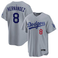 Ldoa LA.Dodgers #8 Enrique Hern?¡ì?¨¦ndez Player Gray Game Home Stitched Jerseys