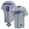 Ldoa LA.Dodgers #8 Enrique Hern?¡ì?¨¦ndez Player Gray World Series Meet Game Stitched Jerseys