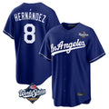 Ldoa LA.Dodgers #8 Enrique Hern?¡ì?¨¦ndez Player Royal World Series Game Stitched Jerseys