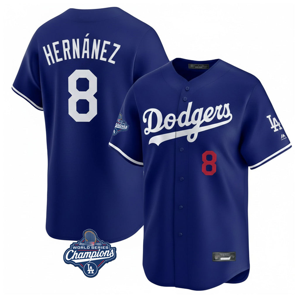 Ldoa LA.Dodgers #8 Enrique Hern?¡ì?¨¦ndez Player Royal World Series Meet Limited Home Stitched Jerseys