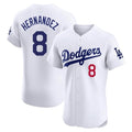 Ldoa LA.Dodgers #8 Enrique Hern?¡ì?¨¦ndez Player White Limited Elite Home Stitched Jerseys
