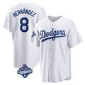 Ldoa LA.Dodgers #8 Enrique Hern?¡ì?¨¦ndez Player White World Series Meet Game Home Stitched Jerseys