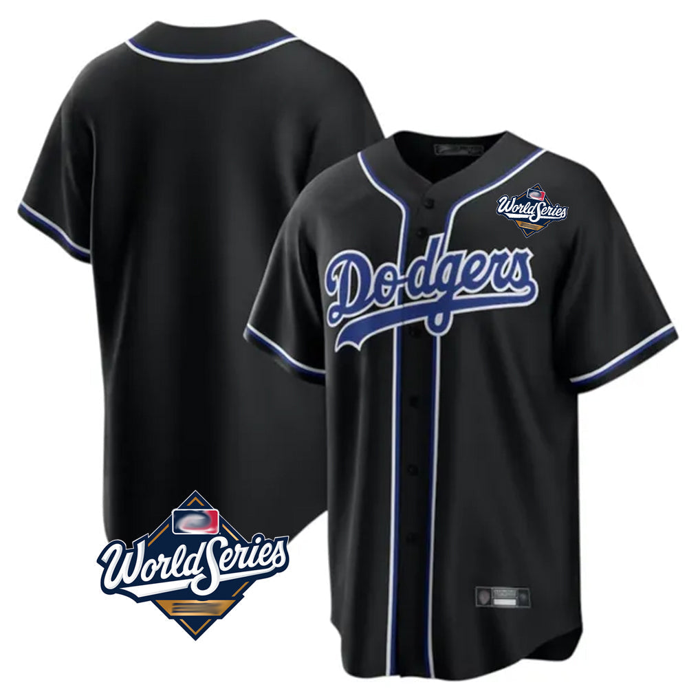 Ldoa LA.Dodgers Blank Player Black Carbon Limited Home World Series Stitched Jerseys