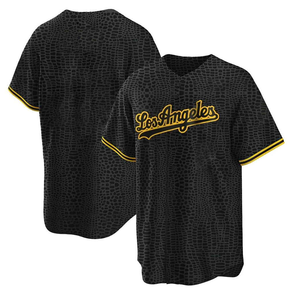 Ldoa LA.Dodgers Blank Player Black Gold Limited Home Stitched Jerseys