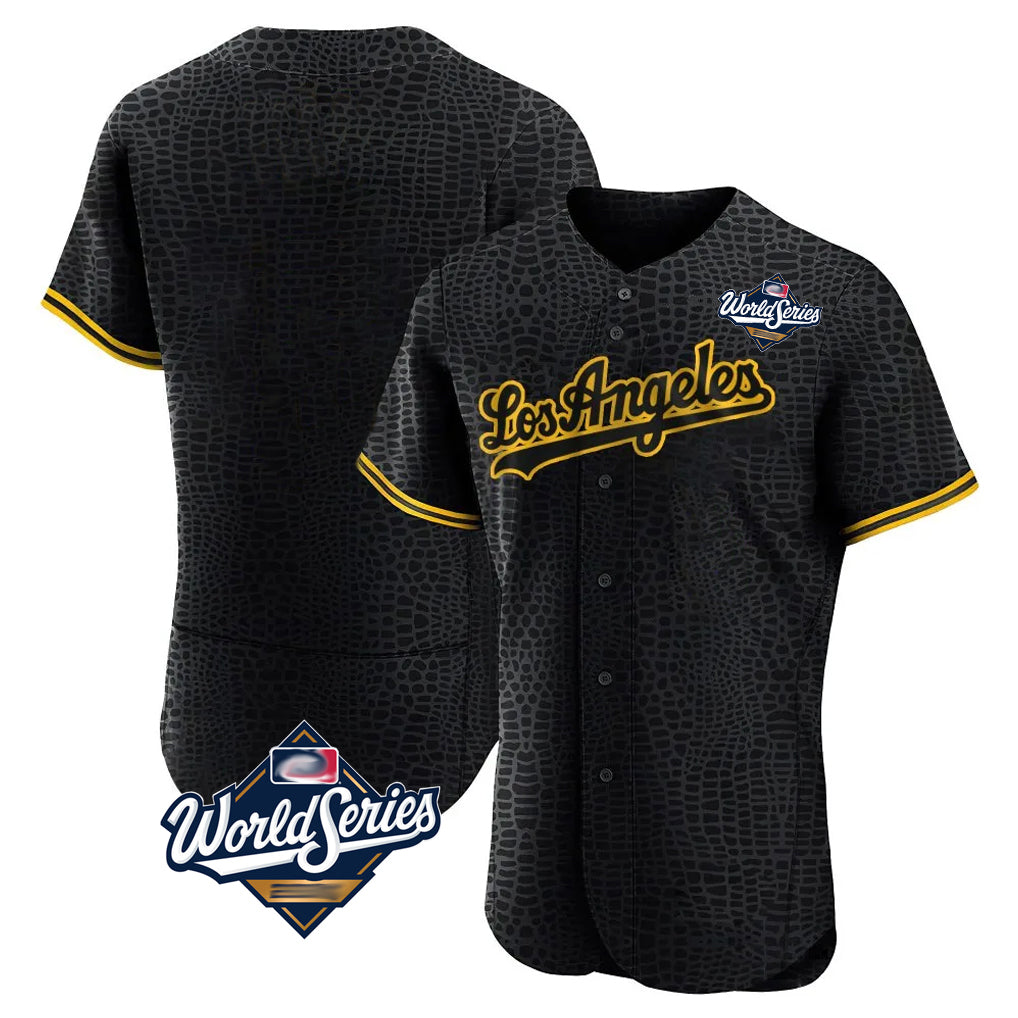 Ldoa LA.Dodgers Blank Player Black Snake Skin City Limited Elite Home World Series Stitched Jerseys