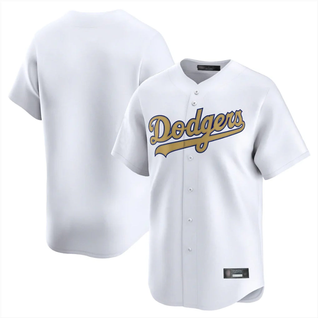 Ldoa LA.Dodgers Blank Player Gold Collection Limited Home Stitched Jerseys
