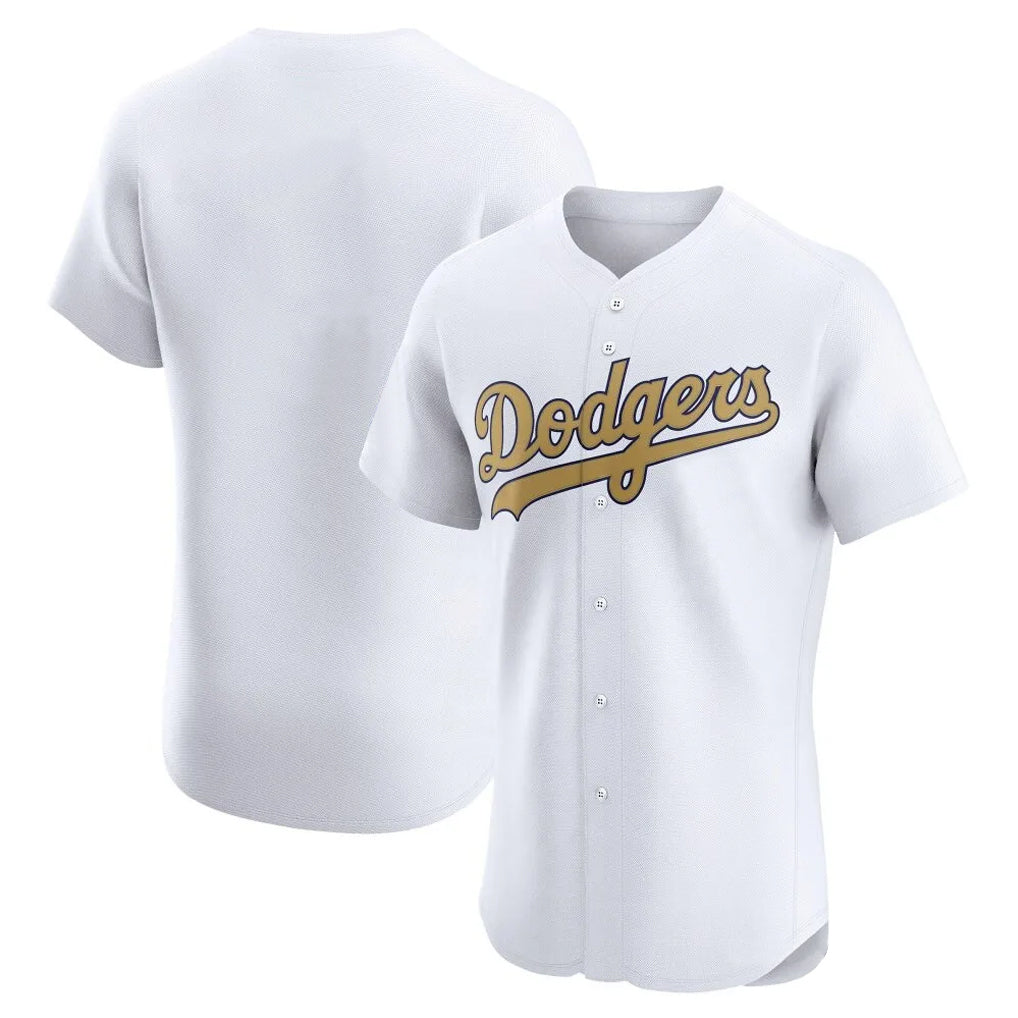 Ldoa LA.Dodgers Blank Player Gold Limited Elite Home Stitched Jerseys