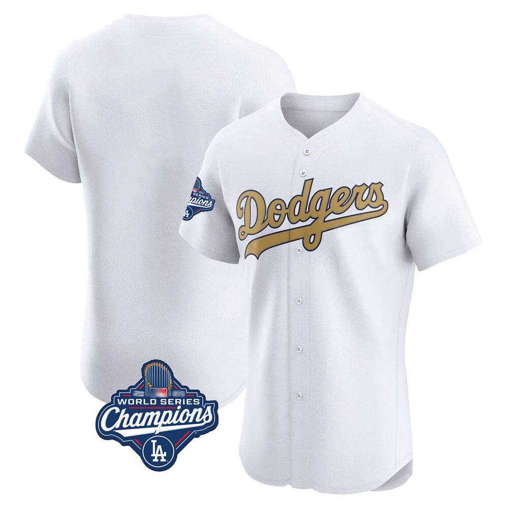 Ldoa LA.Dodgers Blank Player Gold Limited Elite Home World Series Meet Stitched Jerseys