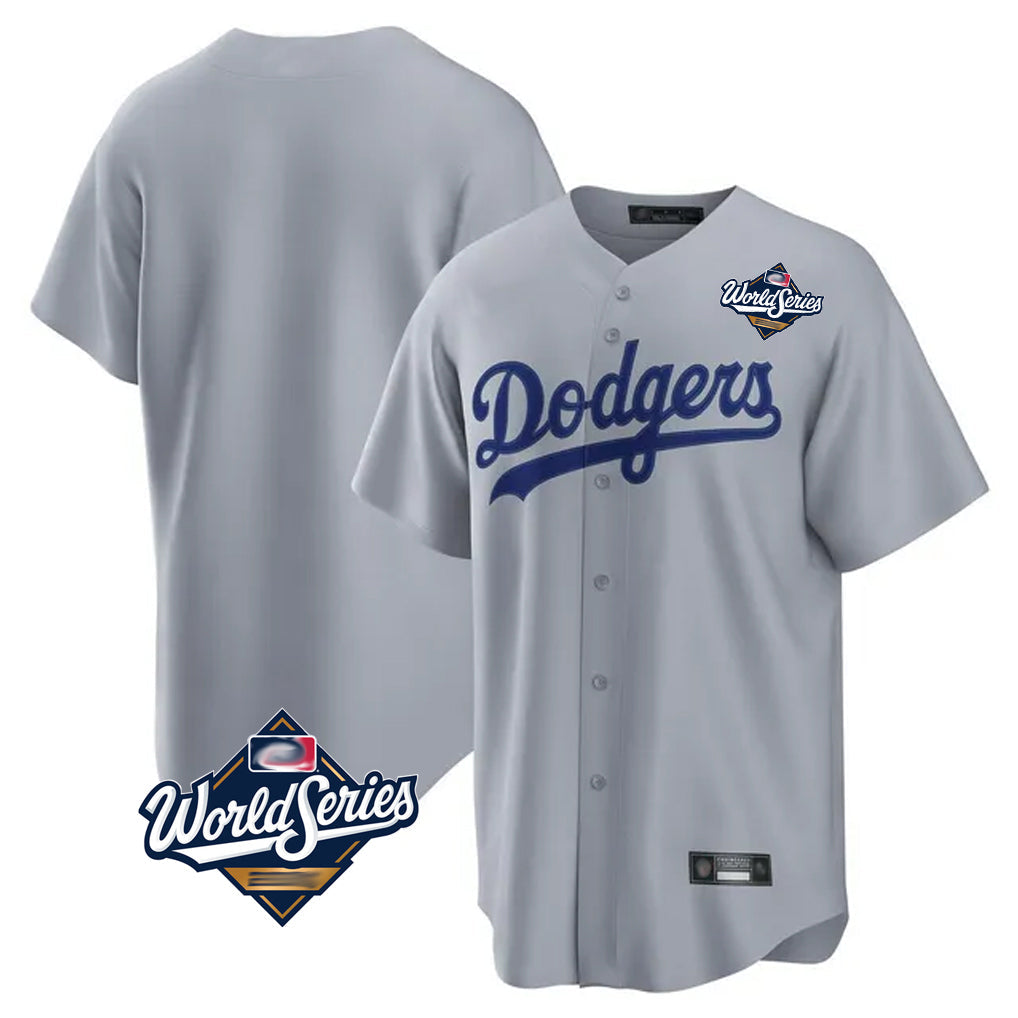 Ldoa LA.Dodgers Blank Player Gray Game Home World Series Stitched Jerseys