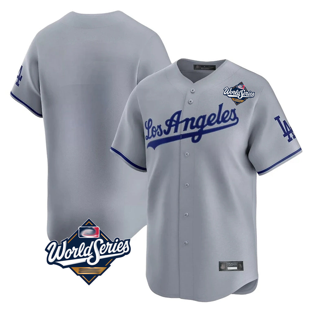 Ldoa LA.Dodgers Blank Player Gray Limited Game World Series Stitched Jerseys