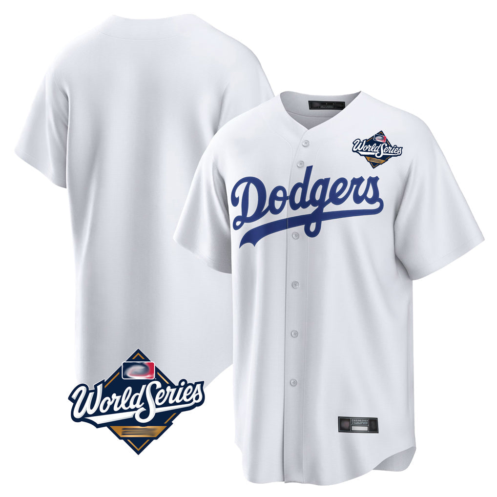 Ldoa LA.Dodgers Blank Player White Game Home World Series Stitched Jerseys
