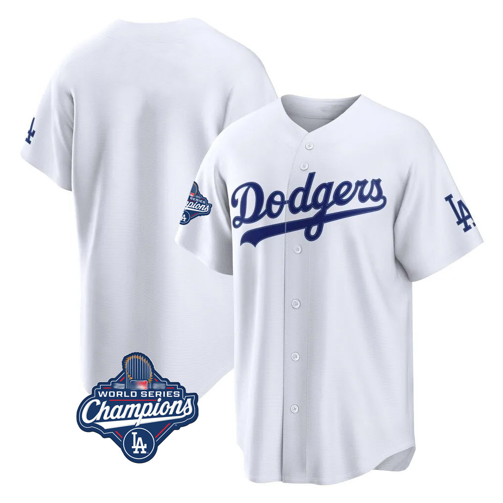 Ldoa LA.Dodgers Blank Player White Home Game World Series Meet Stitched Jerseys