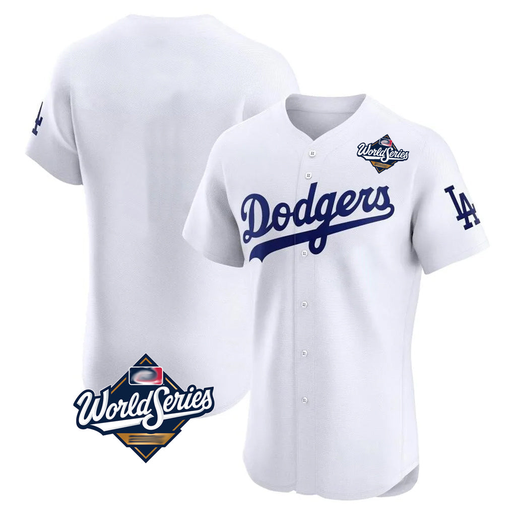 Ldoa LA.Dodgers Blank Player White Limited Elite Home World Series Stitched Jerseys