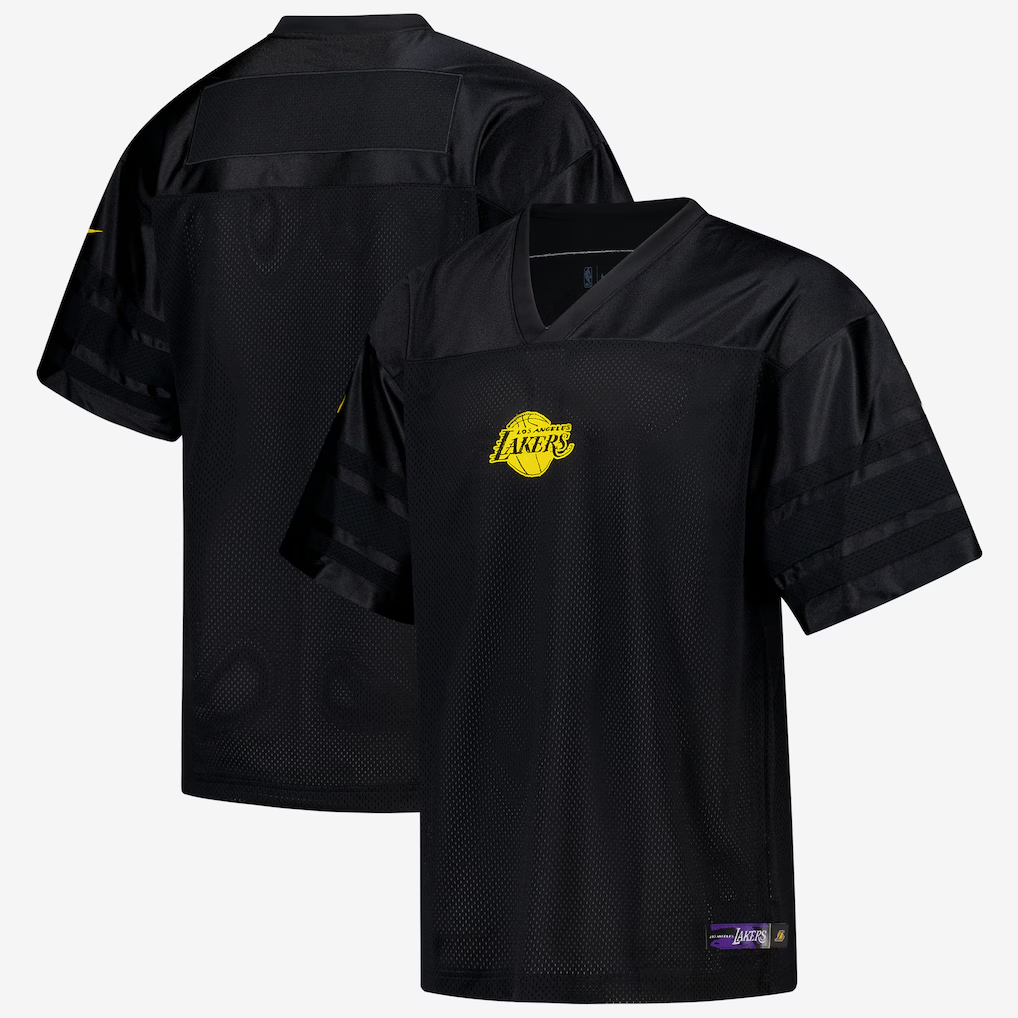 Ldoa LA.Lakers Black Courtside Football Stitched Jerseys