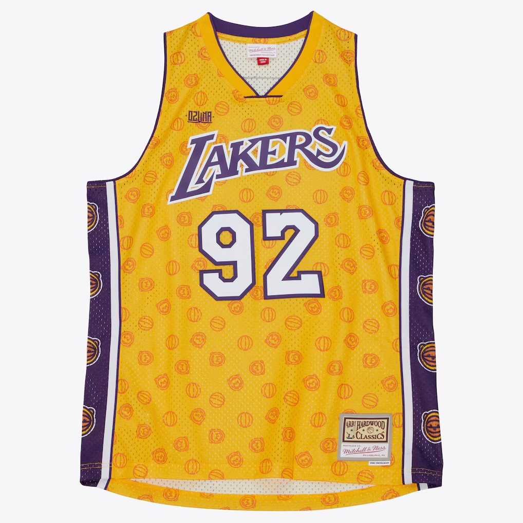 Ldoa LA.Lakers Mitchell & Ness x Ozuna Swingman Stitched Jerseys