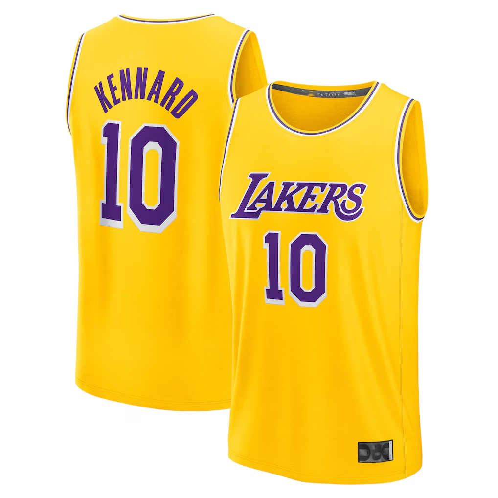 Ldoa LA.Lakers #10 Luke Kennard Gold Fast Break Replica Stitched Jerseys - Icon Edition