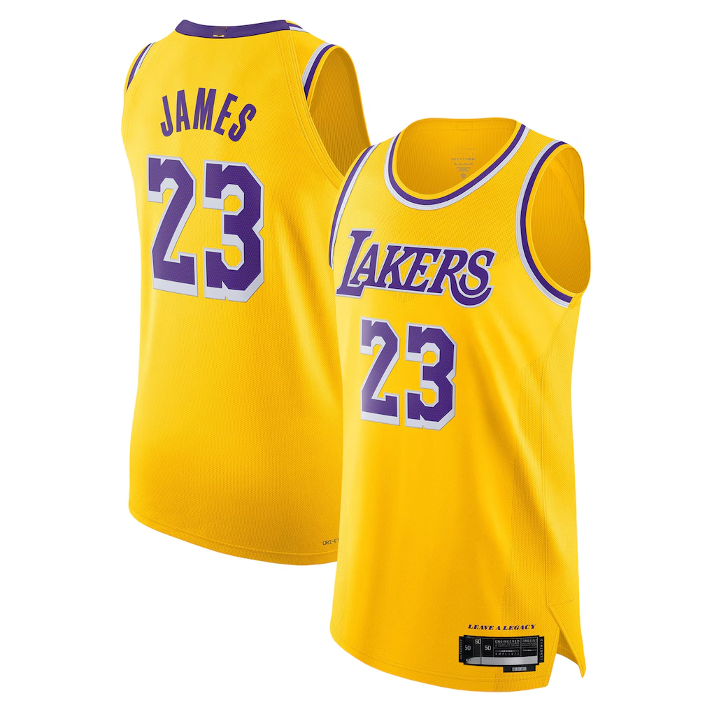 Ldoa LA.Lakers #23 LeBron James Gold Icon Edition - Icon Edition Stitched Jerseys