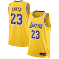 Ldoa LA.Lakers #23 LeBron James Gold Swingman Stitched Jerseys - Icon Edition