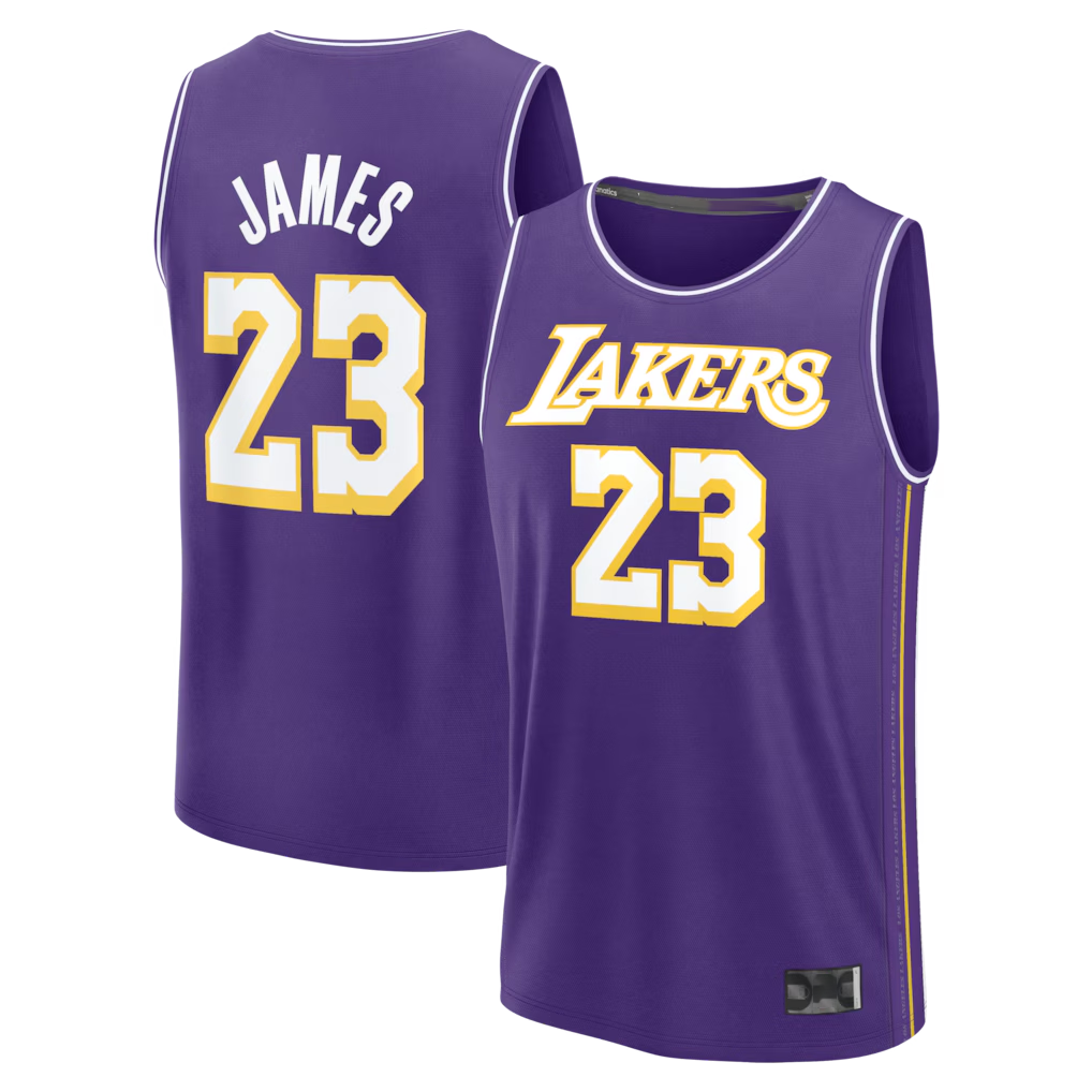 Ldoa LA.Lakers #23 LeBron James Purple Fast Break Stitched Jerseys - Statement Edition