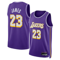 Ldoa LA.Lakers #23 LeBron James Purple Swingman Stitched Jerseys - Statement Edition